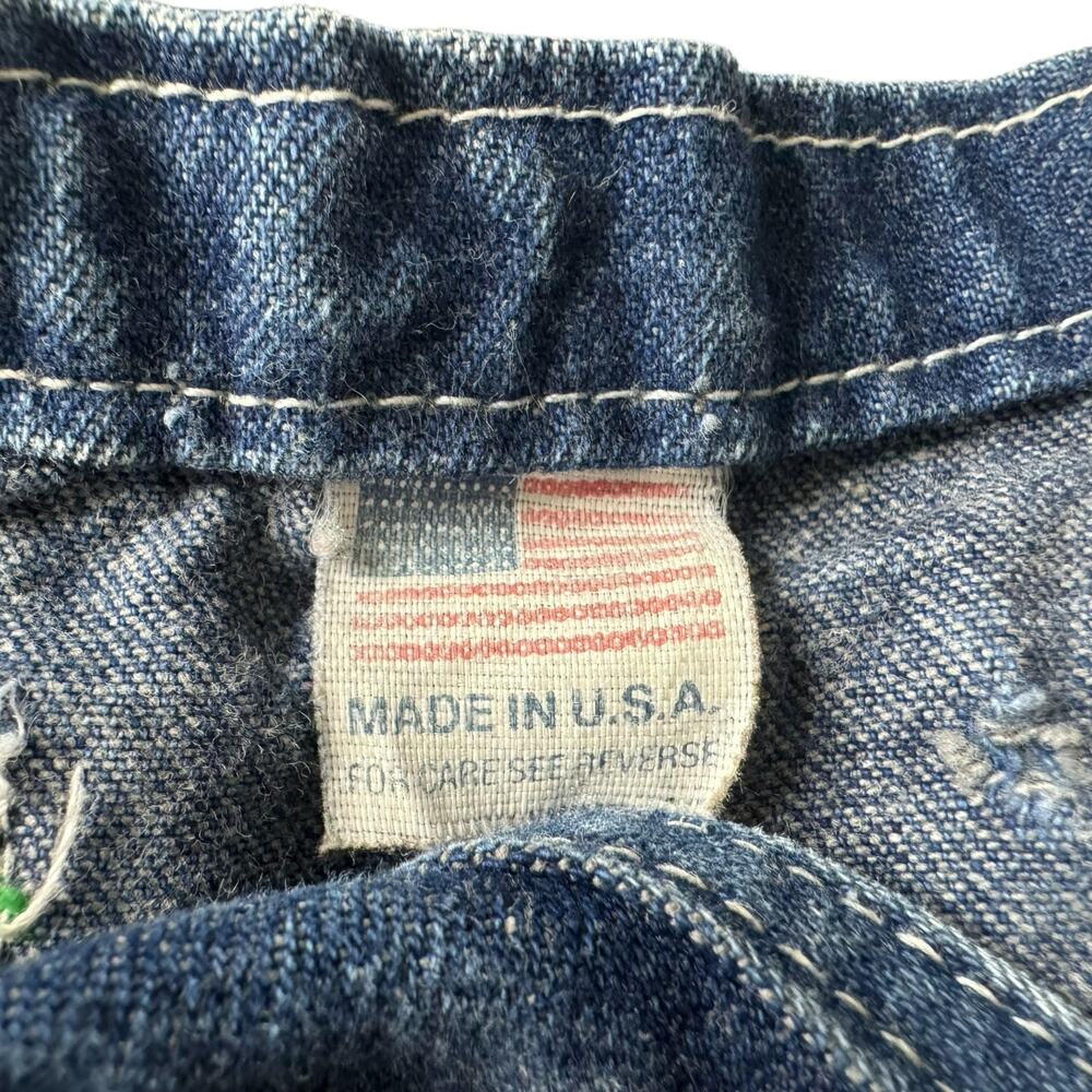 Vintage BIG SMITH Cutoff Denim Overalls Size 42 Mens Made in USA *READ* Cotton - Picture 3 of 9